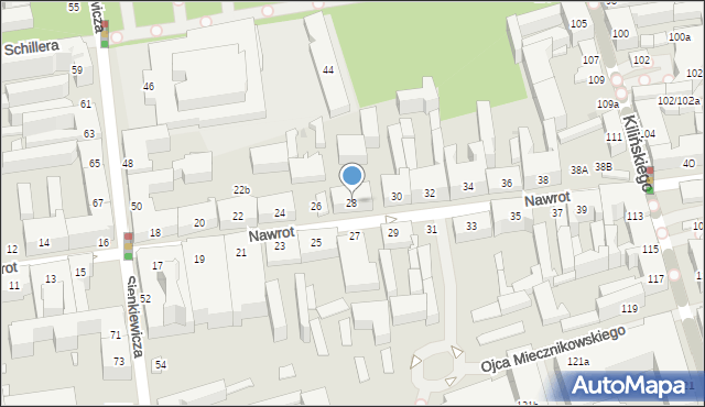 Łódź, Nawrot, 28, mapa Łodzi