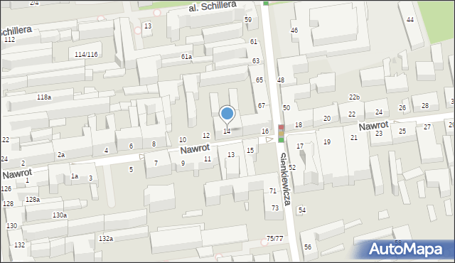 Łódź, Nawrot, 14, mapa Łodzi