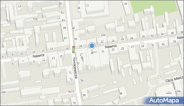 Łódź, Nawrot, 19, mapa Łodzi