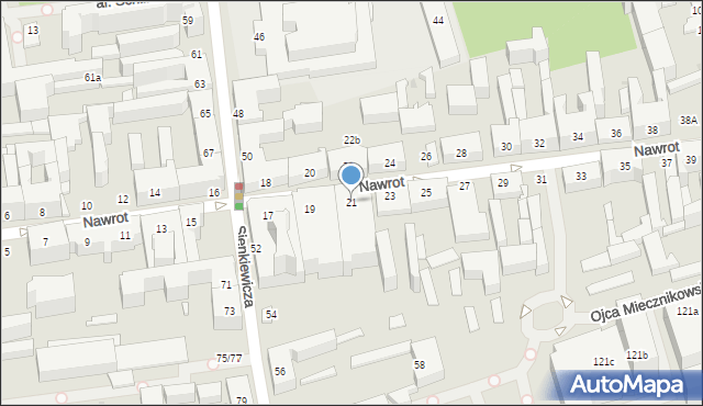Łódź, Nawrot, 21, mapa Łodzi