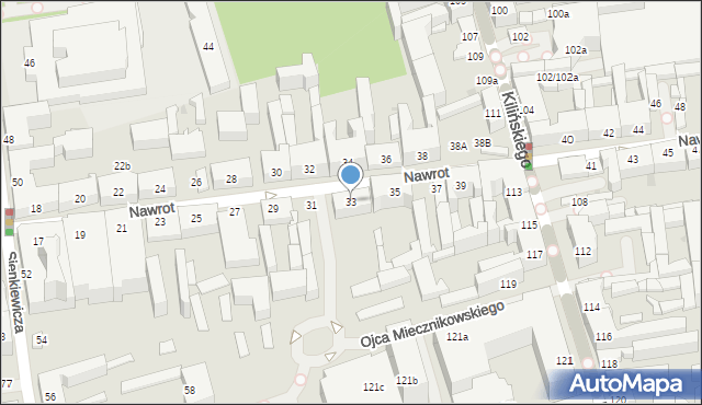 Łódź, Nawrot, 33, mapa Łodzi