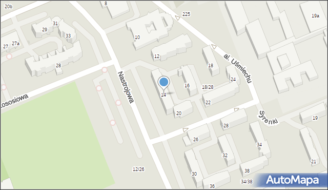 Łódź, Nastrojowa, 14, mapa Łodzi