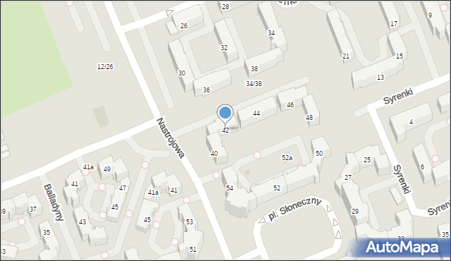 Łódź, Nastrojowa, 42, mapa Łodzi