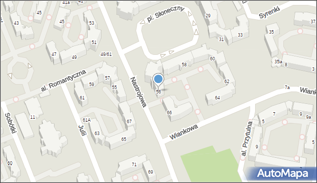 Łódź, Nastrojowa, 56, mapa Łodzi