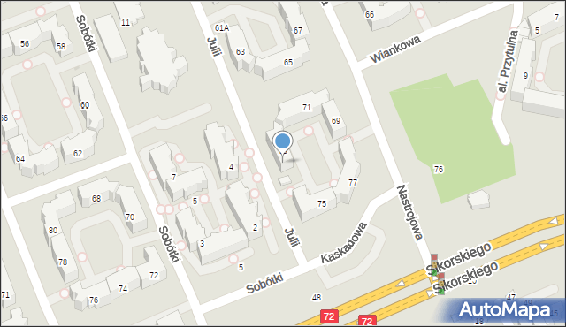 Łódź, Nastrojowa, 73A, mapa Łodzi