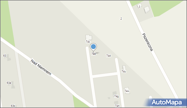 Łódź, Nad Niemnem, 74b, mapa Łodzi