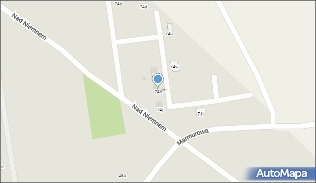 Łódź, Nad Niemnem, 74h, mapa Łodzi