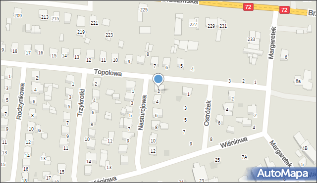 Łódź, Nasturcjowa, 2, mapa Łodzi