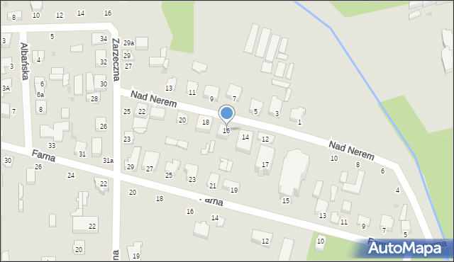 Łódź, Nad Nerem, 16, mapa Łodzi