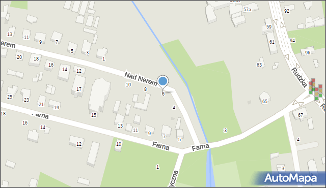 Łódź, Nad Nerem, 6, mapa Łodzi