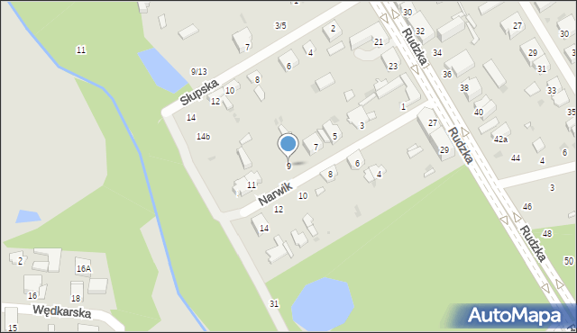 Łódź, Narwik, 9, mapa Łodzi