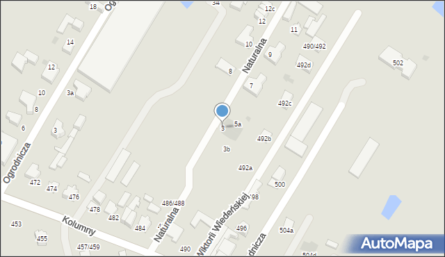 Łódź, Naturalna, 3, mapa Łodzi