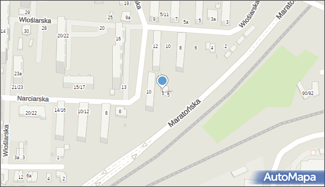 Łódź, Narciarska, 3, mapa Łodzi