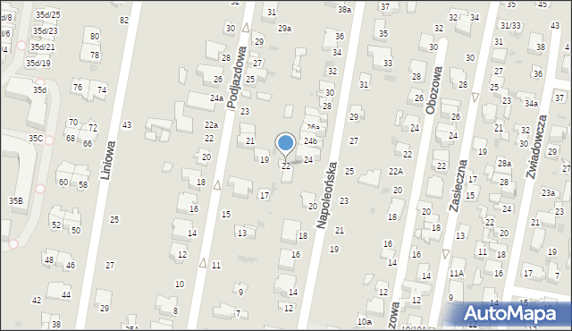 Łódź, Napoleońska, 22, mapa Łodzi