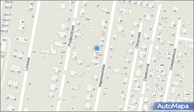Łódź, Napoleońska, 26, mapa Łodzi