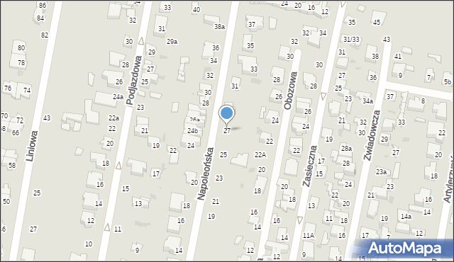 Łódź, Napoleońska, 27, mapa Łodzi