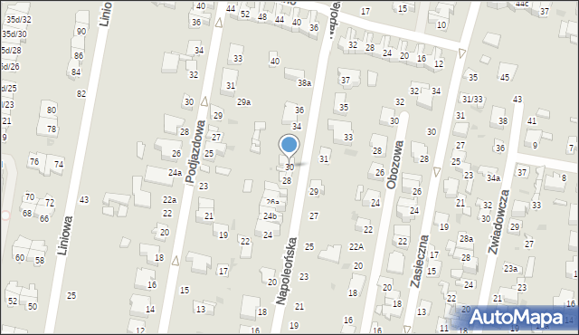 Łódź, Napoleońska, 30, mapa Łodzi