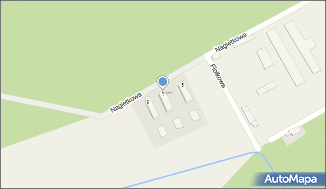 Łomnica, Nagietkowa, 7, mapa Łomnica