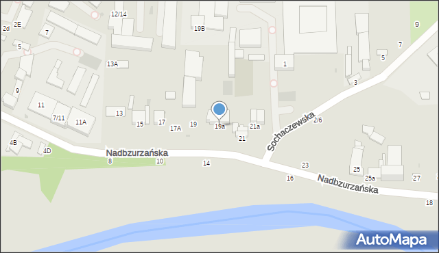 Łowicz, Nadbzurzańska, 19a, mapa Łowicza