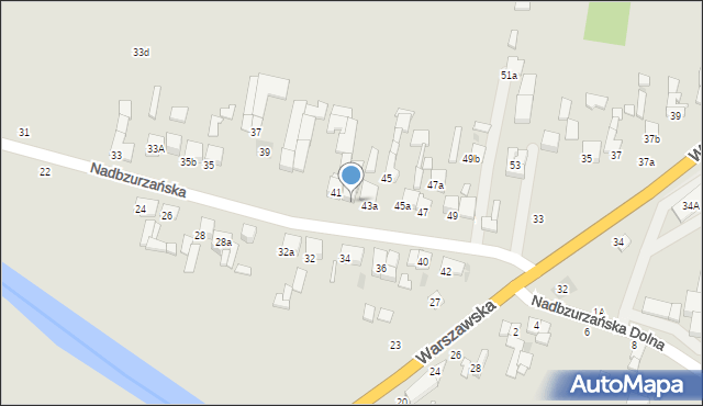 Łowicz, Nadbzurzańska, 43, mapa Łowicza