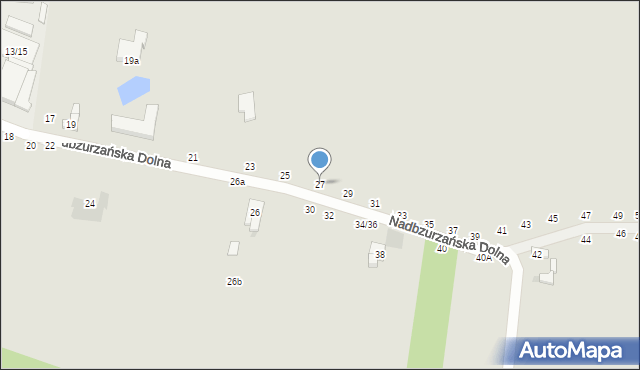 Łowicz, Nadbzurzańska Dolna, 27, mapa Łowicza