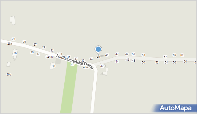 Łowicz, Nadbzurzańska Dolna, 43, mapa Łowicza