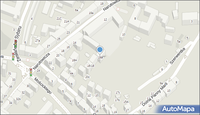 Lublin, Narutowicza Gabriela, prezydenta, 14a, mapa Lublina