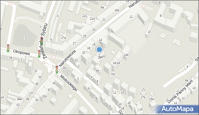 Lublin, Narutowicza Gabriela, prezydenta, 18A, mapa Lublina