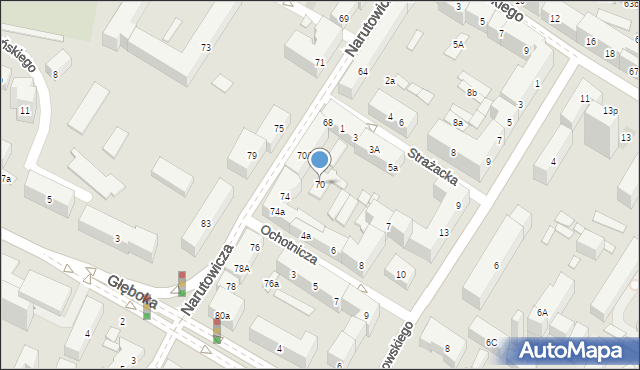 Lublin, Narutowicza Gabriela, prezydenta, 70, mapa Lublina