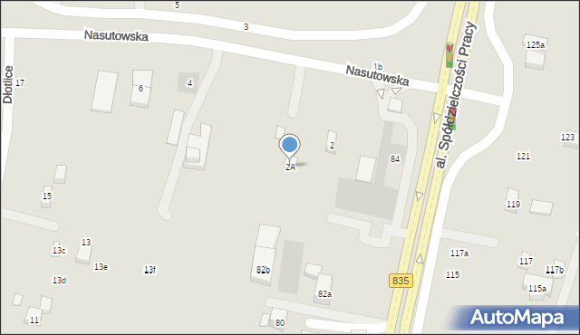 Lublin, Nasutowska, 2A, mapa Lublina
