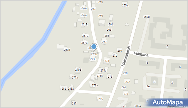 Lublin, Nałkowskich, 273b, mapa Lublina