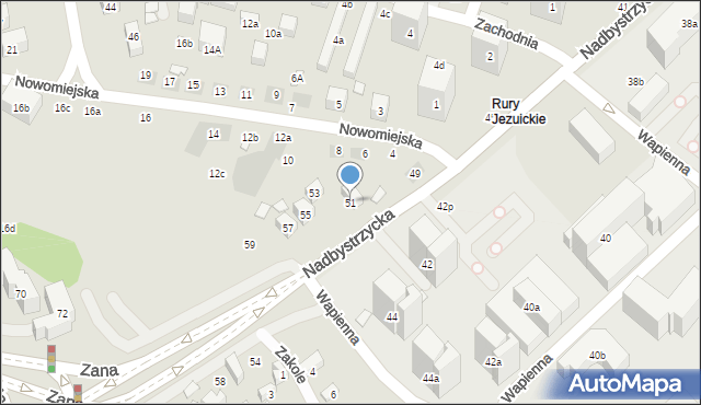 Lublin, Nadbystrzycka, 51, mapa Lublina