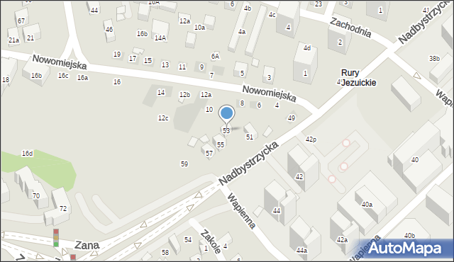 Lublin, Nadbystrzycka, 53, mapa Lublina