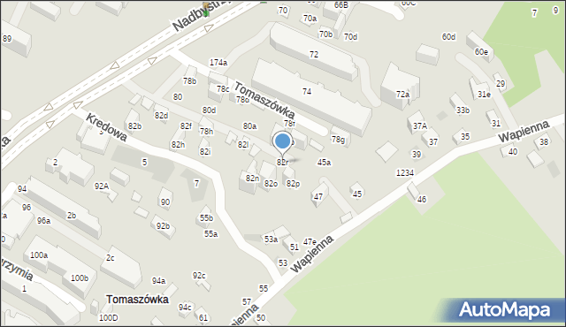 Lublin, Nadbystrzycka, 82r, mapa Lublina