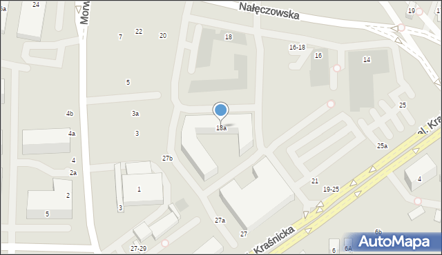 Lublin, Nałęczowska, 18a, mapa Lublina