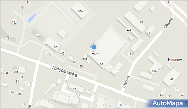 Lublin, Nałęczowska, 55b, mapa Lublina