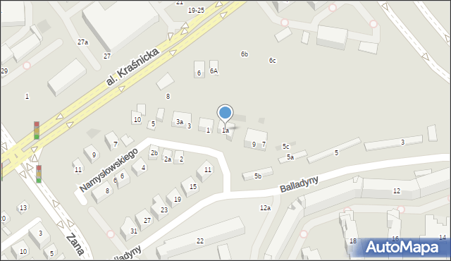 Lublin, Namysłowskiego Karola, 1a, mapa Lublina