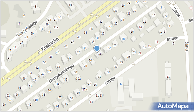 Lublin, Namysłowskiego Karola, 24a, mapa Lublina