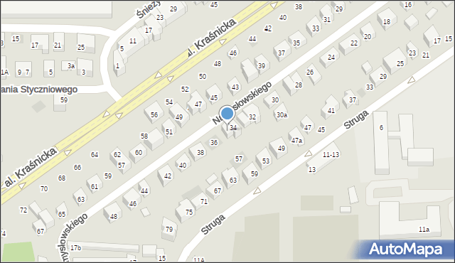 Lublin, Namysłowskiego Karola, 34a, mapa Lublina