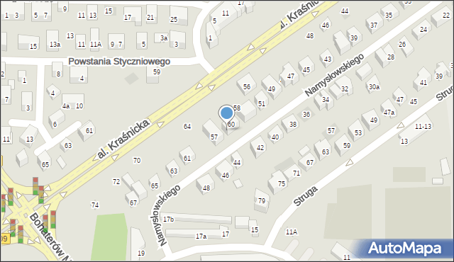 Lublin, Namysłowskiego Karola, 55a, mapa Lublina