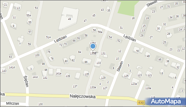 Lublin, Nałęczowska, 135B, mapa Lublina
