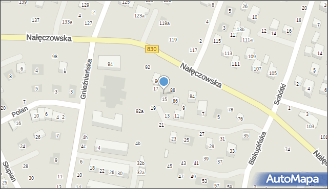 Lublin, Nałęczowska, 88a, mapa Lublina