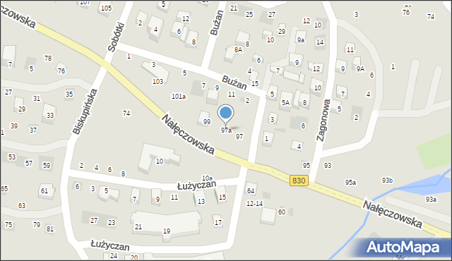 Lublin, Nałęczowska, 97a, mapa Lublina