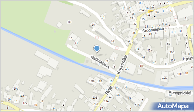 Lubsko, Nadrzeczna, 7, mapa Lubsko