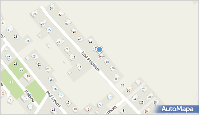Łuczyce, Nad Potokiem, 40, mapa Łuczyce