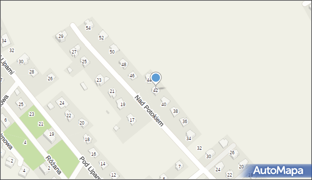 Łuczyce, Nad Potokiem, 42, mapa Łuczyce