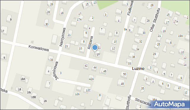 Luzino, Narcyzowa, 27A, mapa Luzino