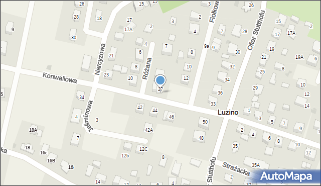 Luzino, Narcyzowa, 27b, mapa Luzino