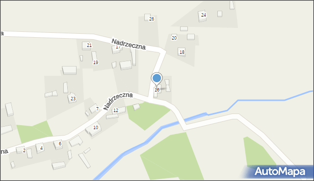 Maluszyn, Nadrzeczna, 16, mapa Maluszyn