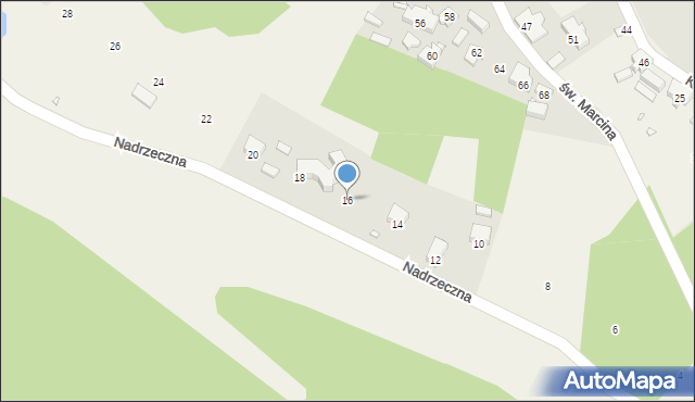 Marcinowice, Nadrzeczna, 16, mapa Marcinowice